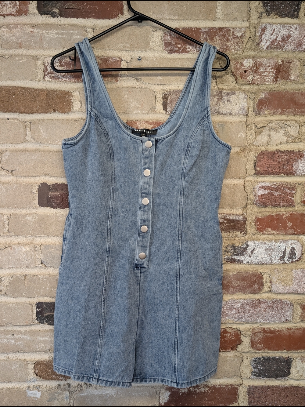 Blue Blush Light Blue Denim Romper